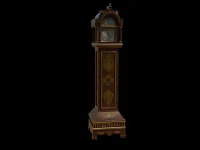 Grandfather Clock Jacobean Low-poly 3D model
