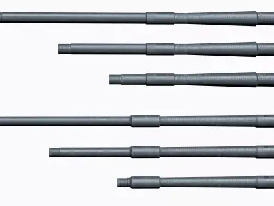 FN SCAR custom barrels modular Low-poly 3D model