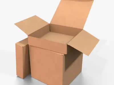 Tuck Top Boxes – Cube and Flat Set 3D model