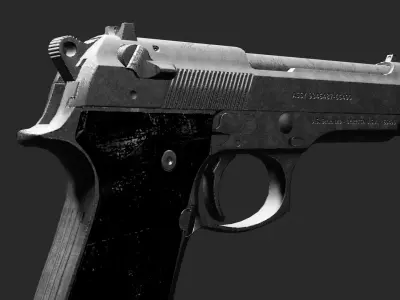 Hand gun Low-poly 3D model buy
