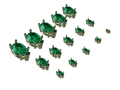 Head - bezel  Pear 2 stone 15 part S00005 3D print model
