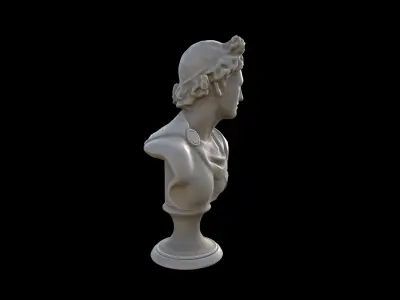 men stone bust 01 3D model