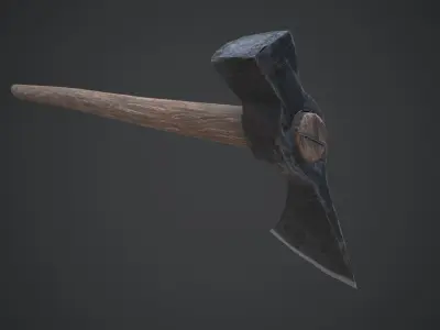 Medieval Battle Axe Low-poly 3D model purchase