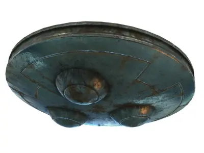 Low Poly Animated UFO With PBR Material Low-poly 3D model