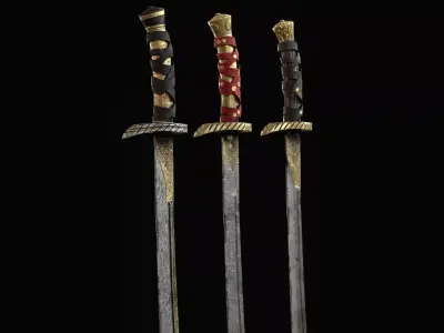 Desert Warrior Sabre Low-poly 3D model