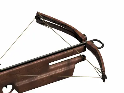 Wooden Crossbow Low-poly 3D model