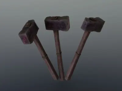 Hammer - Obsidian Low-poly 3D model