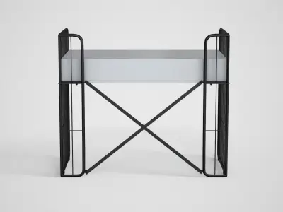 Royner study Table white finish Low-poly 3D model