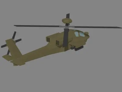 Low Poly AH-64D Apache Low-poly 3D model