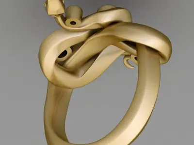 Antique Snake Ring Diamond 3D print model