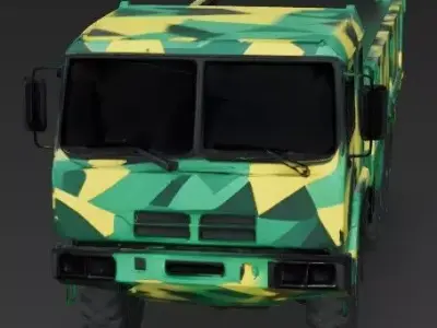 Realistic Military Cargo Truck 3D Model Low-poly 3D model