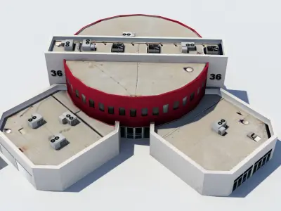 Airport FBO Service Burbank BUR Low-poly 3D model