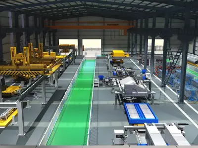 Factory Interior - Workshop 3D model