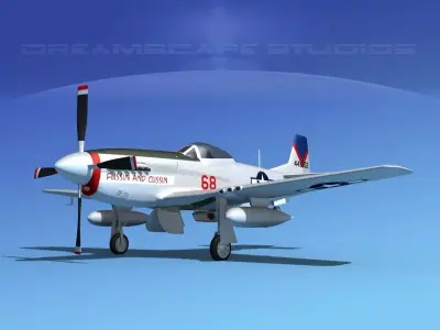 P-51D Mustang Fussin And Cussin 3D model
