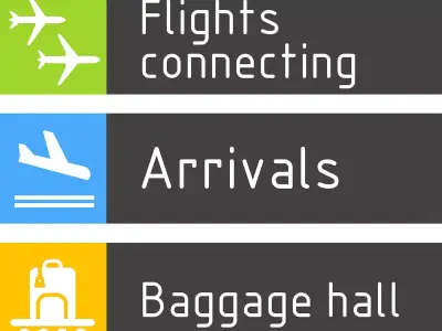Pictograms for the airport 3D model