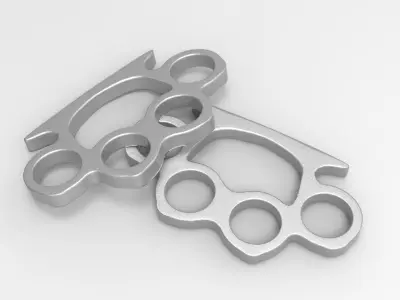 Knuckleduster pair of metal fists Low-poly 3D model