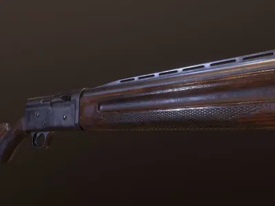 Browning A5 Shotgun low-poly pbr Low-poly 3D model