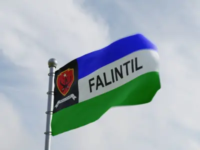 Animated East Timor Flags 3D model