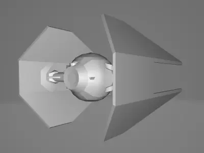 STAR WARS Tie Interceptor Space Ship - Low Poly Game - FBX Model Low-poly 3D model
