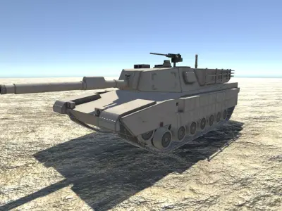 Low Poly M1 Abrams Low-poly 3D model