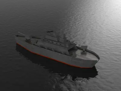 Destroyer Coastal Fleet Ship  3D model