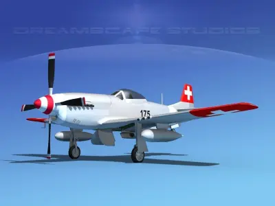 P-51D Mustang Swiss Air Force 3D model