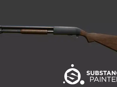 SHOTGUN WEAPON Low-poly 3D model