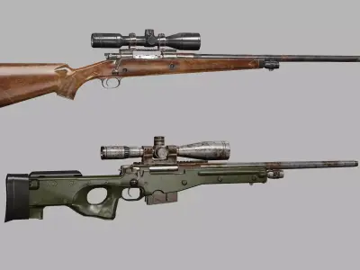 Remington 700 Sniper Rifle Low-poly 3D Model Low-poly 3D model