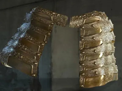 Medieval Leg plate armor patterns 3D model