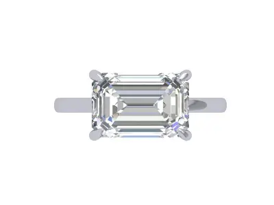 Emerald Solitaire Ring  3D print model