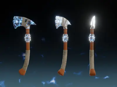 Lightning Axe - Elemental Axe - Model 01 Low-poly 3D model