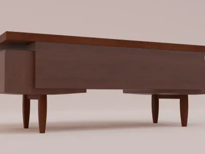 1970s Antique Wooden Desk 3D model