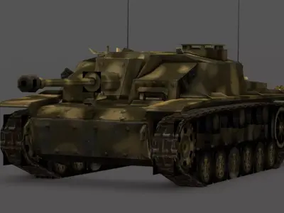 StuG 40G Assault Gun 3D Model Low-poly 3D model