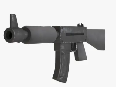 Stylized Machine Gun Free low-poly 3D model
