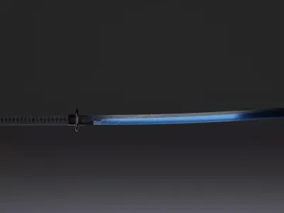 Game-ready Katana high quality Low-poly 3D model