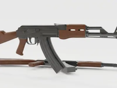 Ak-47 High Poly rifle 3D model