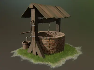 Water Well Low-poly 3D model get