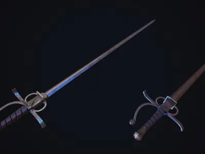 Renaissance sword Low-poly 3D model