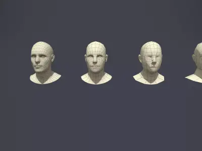 Base Mesh Pack - Head Low-poly 3D model purchase