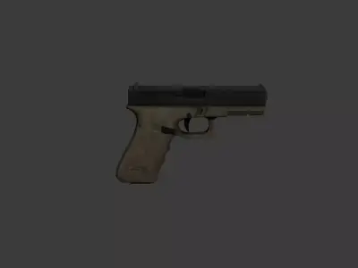 Low Poly Glock Pistol Game Ready 3D Handgun Free low-poly 3D model