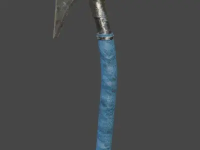 Dusty metal axe 3D model