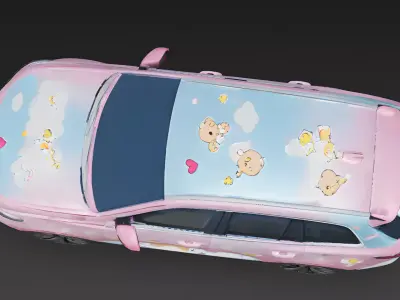 Kawaii Cupid Anime SUV 3D Model Low-poly 3D model