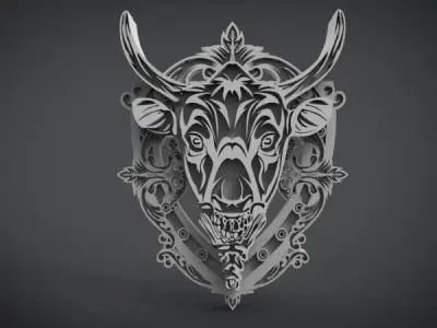 Dark Horse Shield Low-poly 3D model