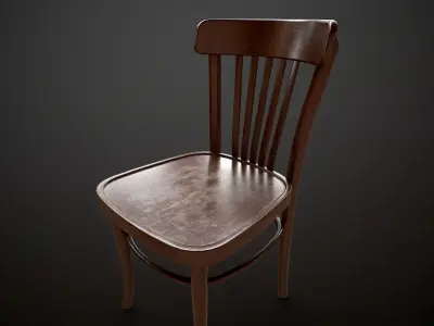 Vintage chair Low-poly 3D model