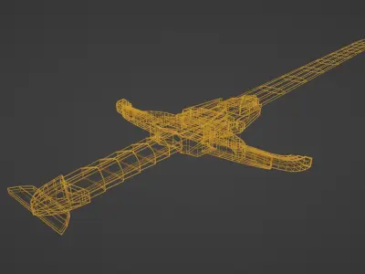 Anime Medieval Fantasy Sword  Low-poly 3D model