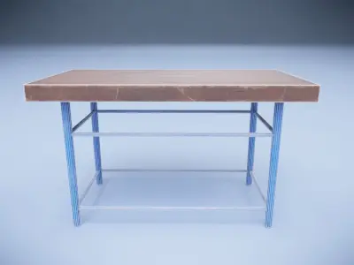 Table for work Low-poly 3D model