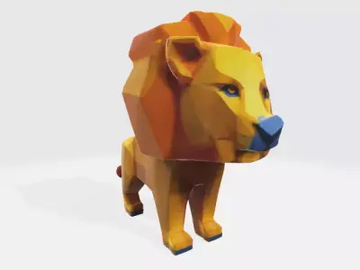 Lowpoly lion Low-poly 3D model