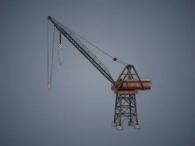 Dock crane Low-poly 3D model get