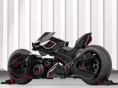 Sci-Fi Futuristic Bike 3D model