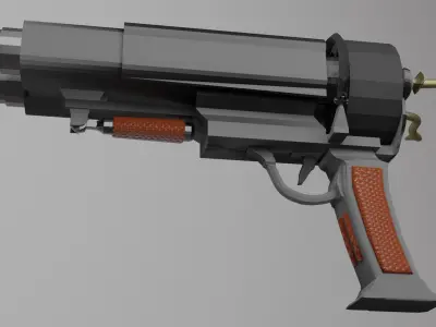 Double-Barrel Pistol Low-poly 3D model